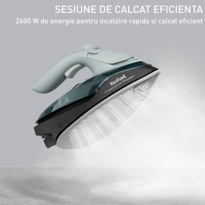 Fier de calcat fara fir Tefal Freemove Power FV6670E0, 2600W, jet abur 220 g/min, abur variabil 0 - 40 g/min, recipient apa 250 ml, sistem anticalcar, [4]
