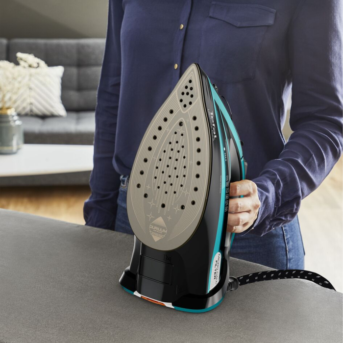 Fier de calcat Tefal FV9844E0 Ultimate Pure, 3200 W, Talpa Durilium AirGlide Autoclean, jet de aburi 250gr/min, Micro-Calc Filter 2in1, Negru/Bleu [5]