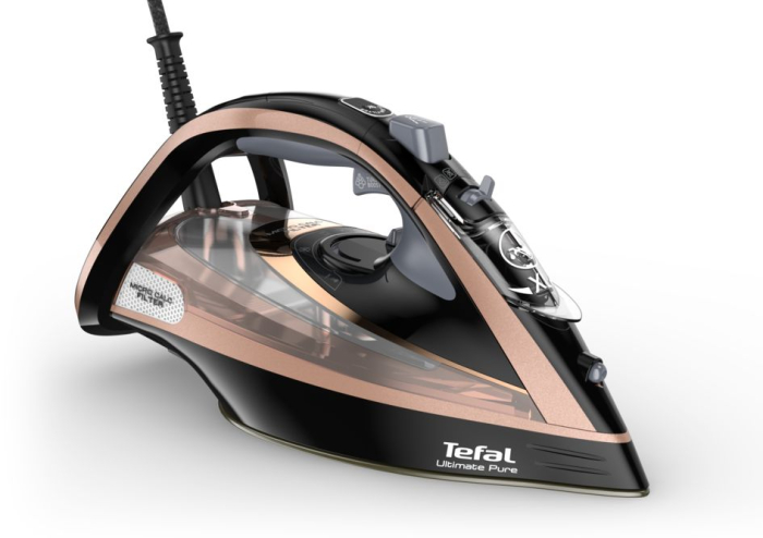 Fier de calcat Ultimate Pure FV9867E0, tehnologie exclusiva Micro-Calc Filter, 3000 W, jet de abur 260 g/min, Durilium AirGlide AutoClean, roz & negr [19]
