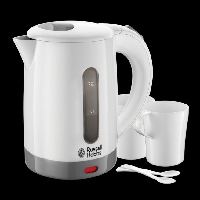 Fierbator compact de voiaj Russell Hobbs Travel, 0.5L, 500-700W, dual voltage, compatibil international, alb [4]