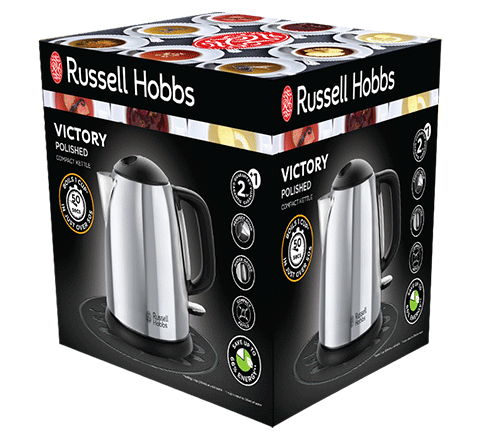 Fierbator compact Russell Hobbs Victory, 1L, 2200W, design compact, filtru calcar, indicator nivel apa, alb [4]