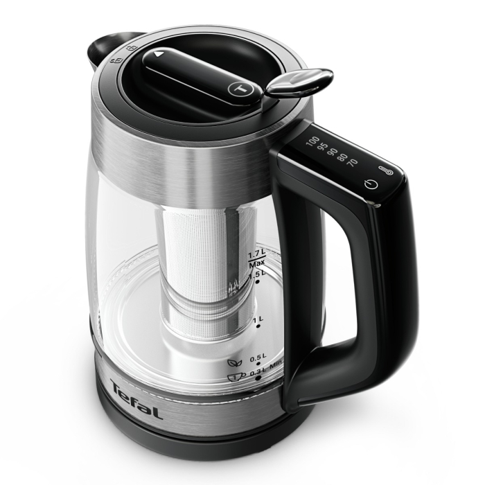 Fierbator de apa Tefal Element BJ760DE0, 2200 W, 1.7 L, 5 trepte temperatura, indicator luminos temperatura, infuzor pentru ceai, baza rotativa, argin [12]