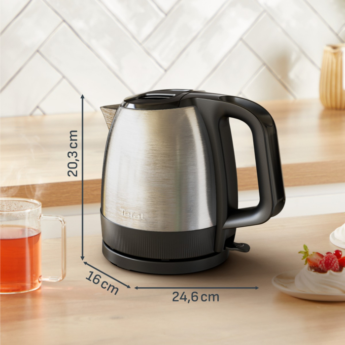 Fierbator de apa Tefal Express KI1E0DE0, 2000 W, 1.2 L, inox, oprire automata, filtru anticalcar detasabil, baza rotativa 360°, capac rabatabil, desi [9]