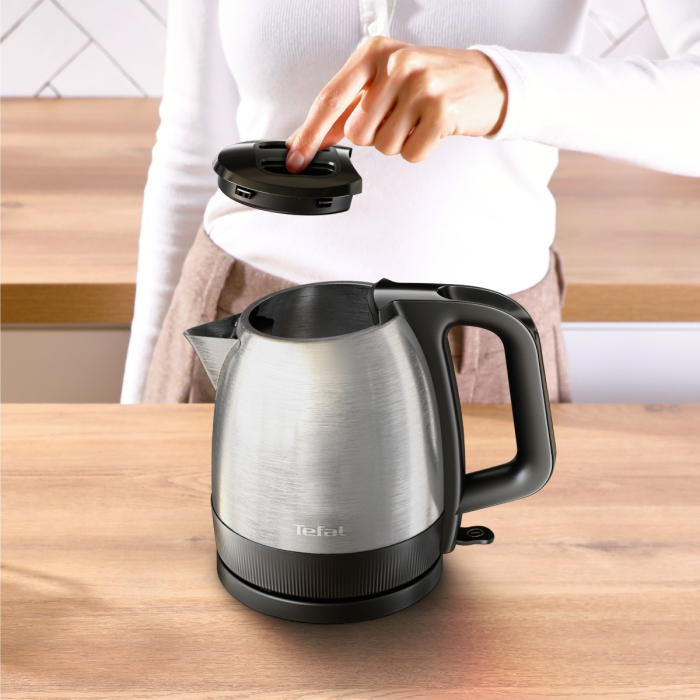 Fierbator de apa Tefal Express KI1E0DE0, 2000 W, 1.2 L, inox, oprire automata, filtru anticalcar detasabil, baza rotativa 360°, capac rabatabil, desi [6]