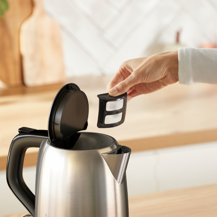 Fierbator de apa Tefal Subito Mini KO5S2DE0, 2400 W, 1 L, inox, baza rotativa, oprire automata, filtru detasabil, argintiu & negru [10]