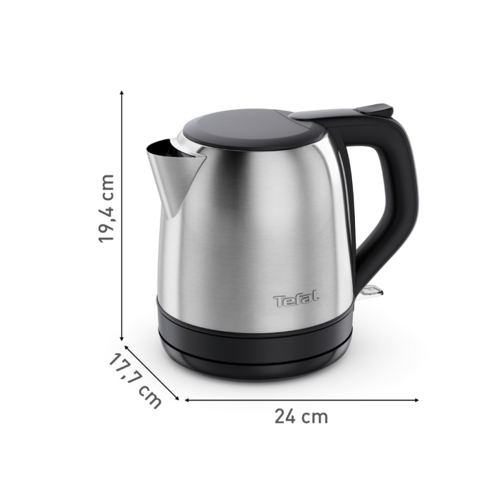 Fierbator de apa Tefal Subito Mini KO5S2DE0, 2400 W, 1 L, inox, baza rotativa, oprire automata, filtru detasabil, argintiu & negru [19]