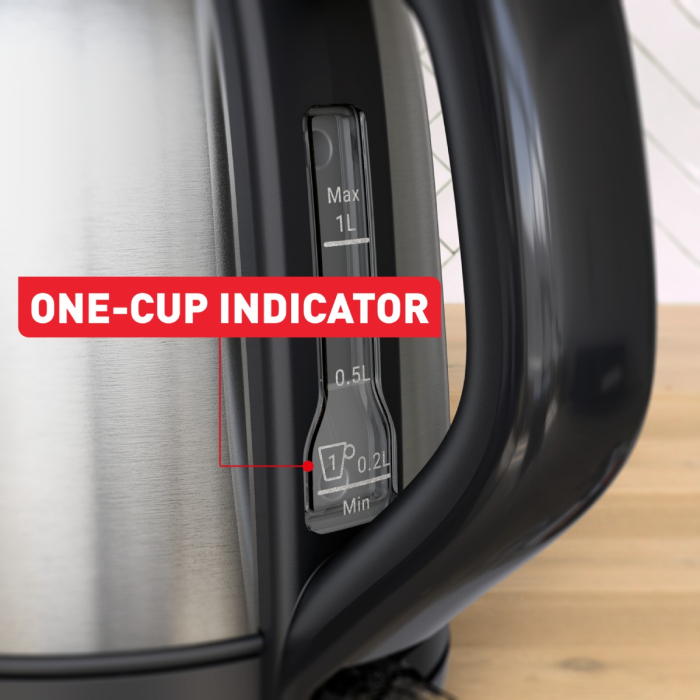 Fierbator de apa Tefal Subito Mini KO5S2DE0, 2400 W, 1 L, inox, baza rotativa, oprire automata, filtru detasabil, argintiu & negru [9]