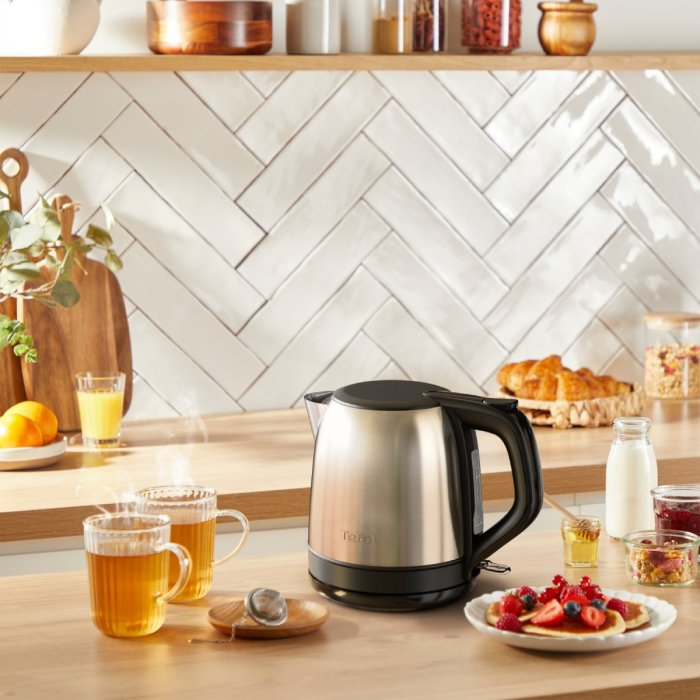 Fierbator de apa Tefal Subito Mini KO5S2DE0, 2400 W, 1 L, inox, baza rotativa, oprire automata, filtru detasabil, argintiu & negru [15]