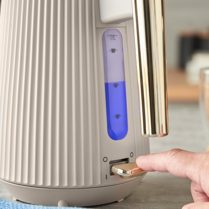 Fierbator electric Russell Hobbs 26751-70 Bronte, 1.7L, 3000W, design fluted mat, iluminare interna, accenturi aurii, Stone [4]