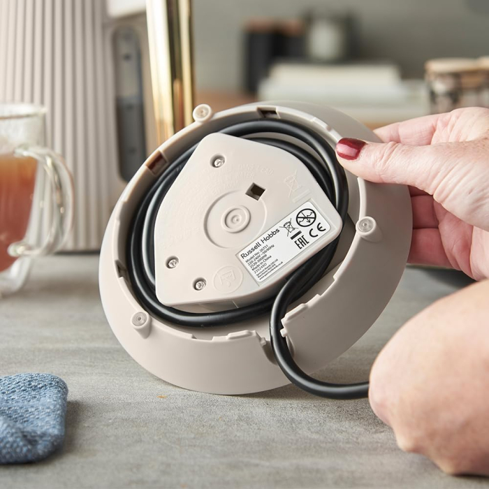Fierbator electric Russell Hobbs 26751-70 Bronte, 1.7L, 3000W, design fluted mat, iluminare interna, accenturi aurii, Stone [6]