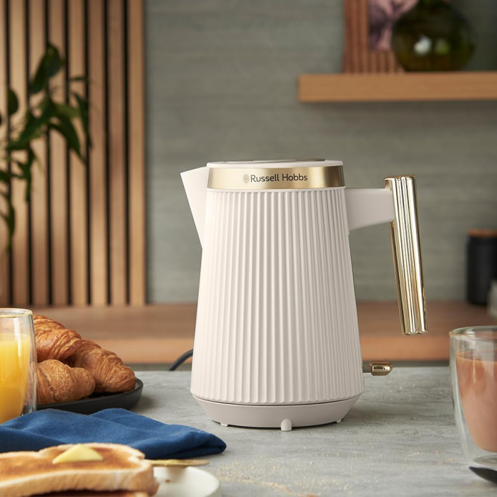 Fierbator electric Russell Hobbs 26751-70 Bronte, 1.7L, 3000W, design fluted mat, iluminare interna, accenturi aurii, Stone [2]
