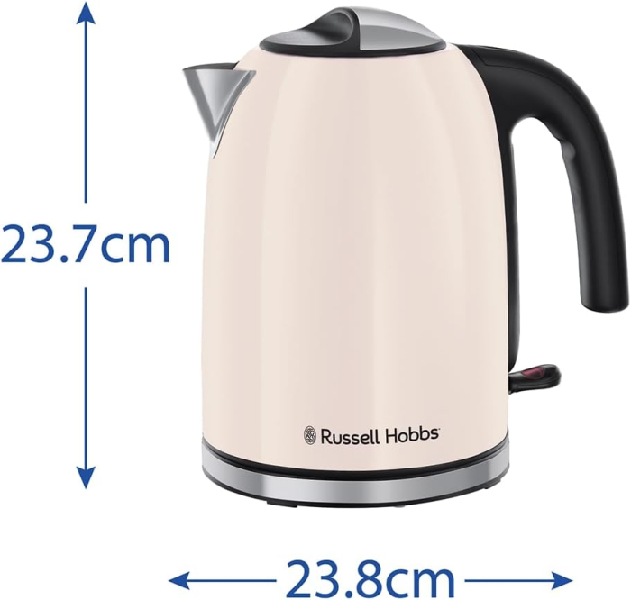 Fierbator electric Russell Hobbs 28510-70 Colours Plus Jasmine, 1.7L, 2400W, filtru anticalcar, iluminare, Jasmine Crem [9]
