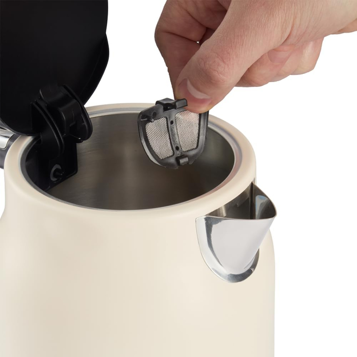Fierbator electric Russell Hobbs 28640-70 Hanley Jasmine, 1.7L, 2400W, design vintage, becul de deschidere, depozitare cablu, Jasmine Crem [7]