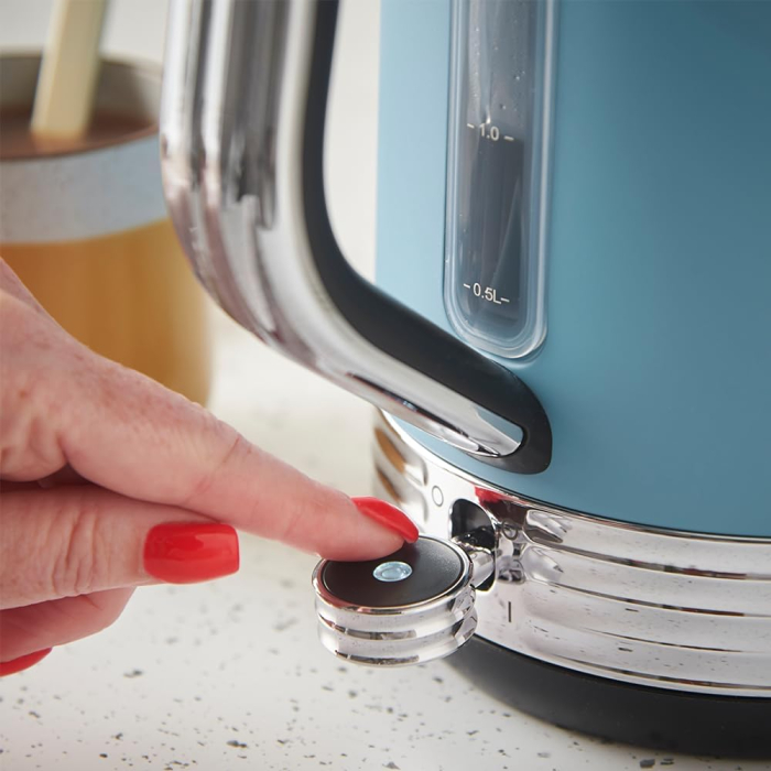 Fierbator electric Russell Hobbs 28641-70 Hanley, 1.7L, 2400W, design retro, filtru anticalcar, depozitare cablu, Albastru Retro [4]