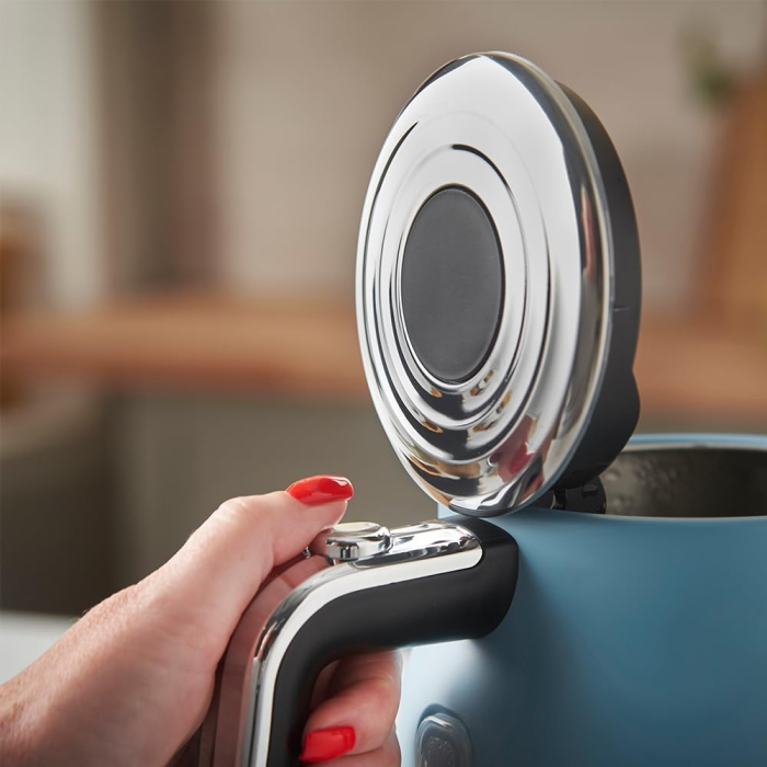 Fierbator electric Russell Hobbs 28641-70 Hanley, 1.7L, 2400W, design retro, filtru anticalcar, depozitare cablu, Albastru Retro [6]