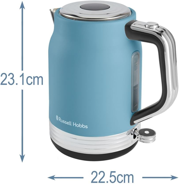 Fierbator electric Russell Hobbs 28641-70 Hanley, 1.7L, 2400W, design retro, filtru anticalcar, depozitare cablu, Albastru Retro [8]