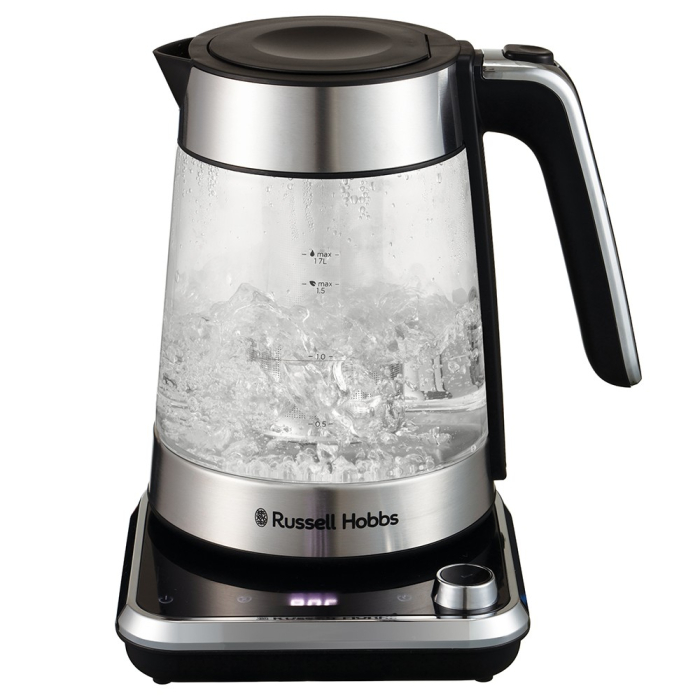 Fierbator Russell Hobbs Attentiv, 1.7L, 2400W, filtru calcar detasabil, baza 360°, indicator nivel apa, argintiu [2]