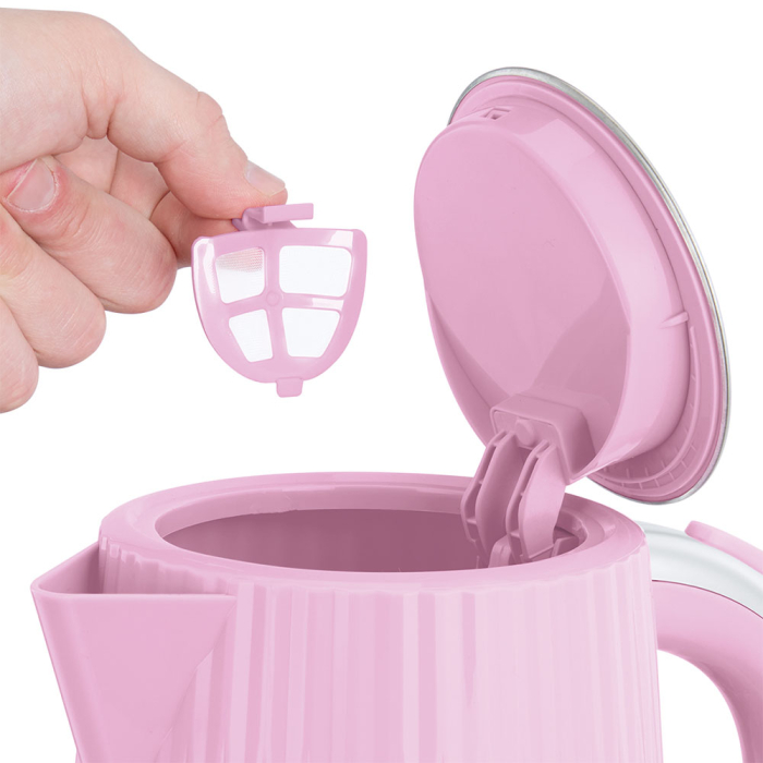 Fierbator Russell Hobbs Eden, 1.7L, 2400W, design modern, filtru calcar, indicator nivel apa, roz [3]