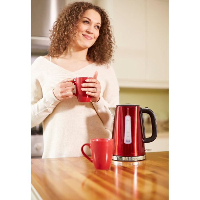 Fierbator Russell Hobbs Luna, 1.7L, 2400W, prajire rapida, filtru calcar detasabil, indicator nivel apa, rosu [4]