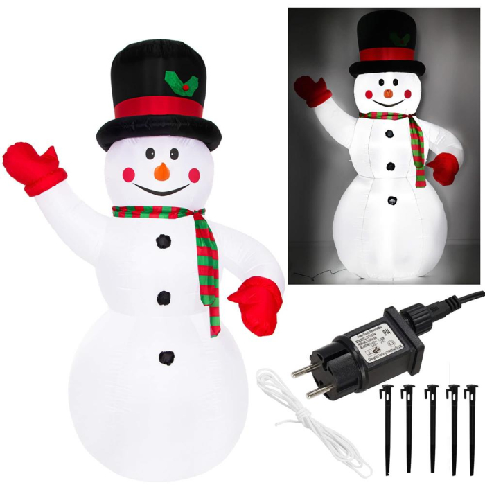 Figurina Craciun Om de Zapada, gonflabila, cu iluminare LED, umflare automata, 180cm [17]