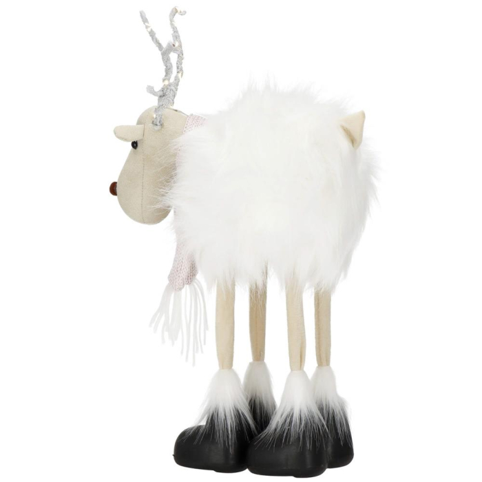 Figurina Craciun, Ren alb cu fular, inaltime 48cm [12]