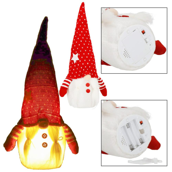 Figurina Craciun, Spiridus, cu iluminare LED, 33cm [5]