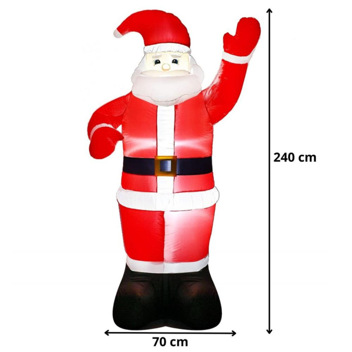 Figurina Mos Craciun, gonflabila, cu iluminare LED, umflare automata, 240cm [2]