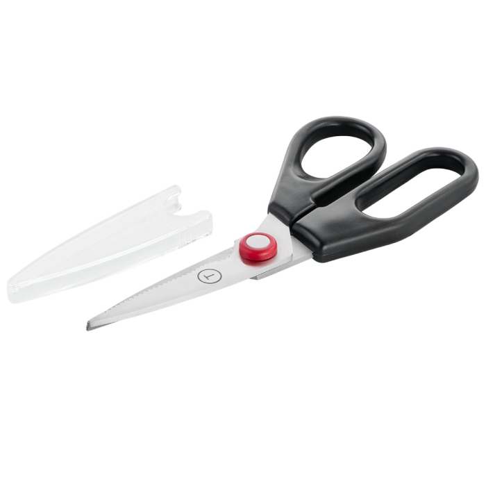 Foarfeca de bucatarie Tefal Ingenio K4271134, inox, lame detasabile, capac de protectie, compatibilitate cu masina de spalat vase, negru & rosu [9]