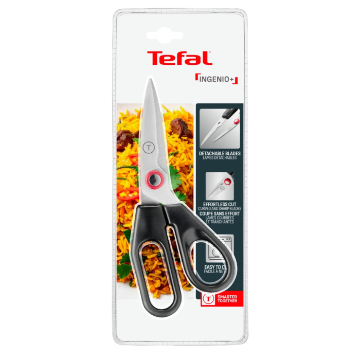 Foarfeca de bucatarie Tefal Ingenio K4271134, inox, lame detasabile, capac de protectie, compatibilitate cu masina de spalat vase, negru & rosu [16]