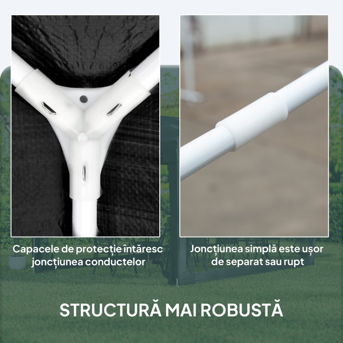  Foisor 4x3 m cu Plasa de Tantari si 2 Intrari, Foisor de Gradina din Metal si PE, Gri Inchis [5]