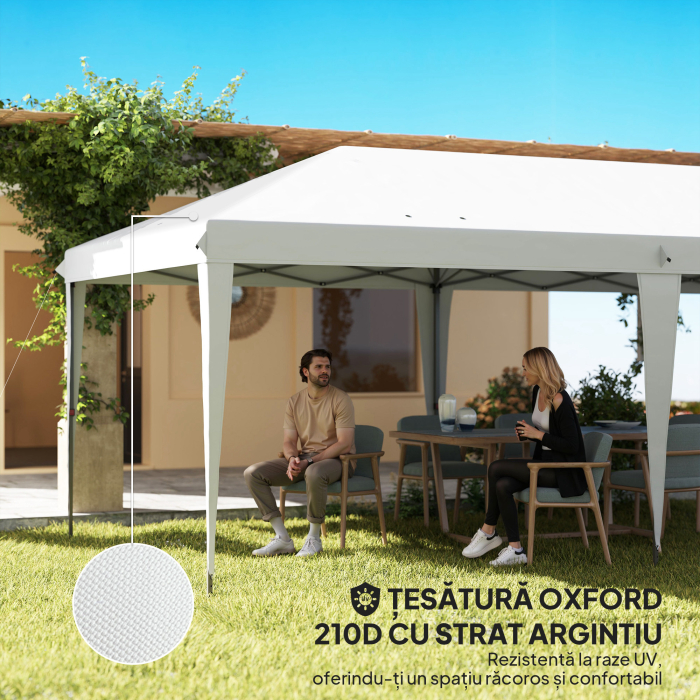  Foisor 6 x 3 m pentru gradina, pop-up pliabil, geanta inclusa, otel epoxidic, Oxford, densitate mare, gri [6]
