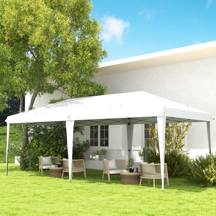  Foisor 6 x 3 m pentru gradina, pop-up pliabil, geanta inclusa, otel epoxidic, Oxford, densitate mare, gri [8]