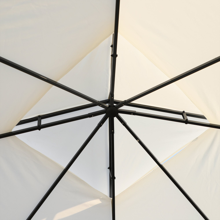  Foisor de Exterior 3x3m cu Plasa pentru Tantari si Cadru din Otel Alb [8]