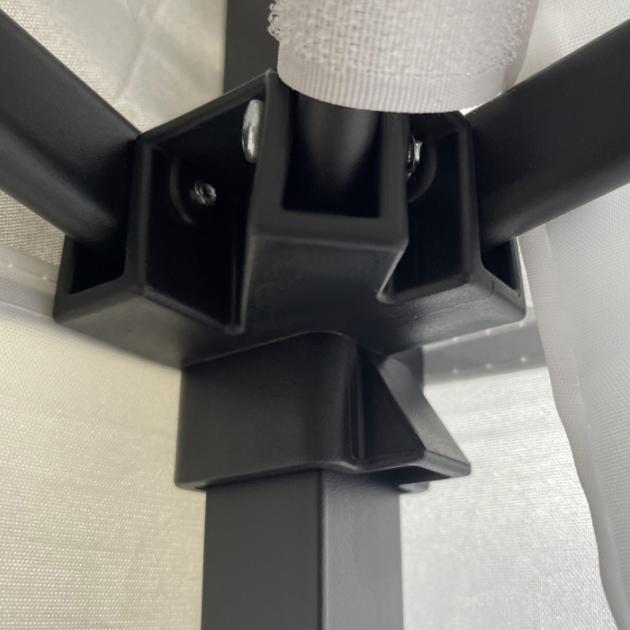  Foisor de Gradina 3x3 m Inaltime Reglabila pe 3 Niveluri, Foisor Pliabil din Poliester si Otel, Alb [9]