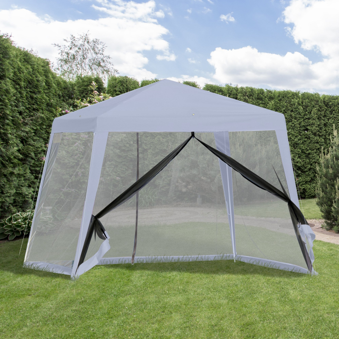  Foisor de Gradina 3x3m cu Plasa de Tantari din Poliester si Metal [2]