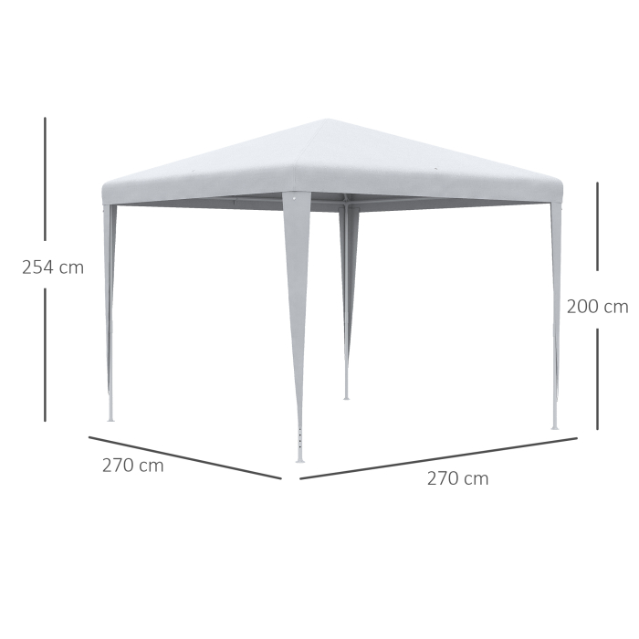  Foisor de Gradina cu Cadru din Otel pentru Exterior si Interior, 2.7x2.7m Alb [3]
