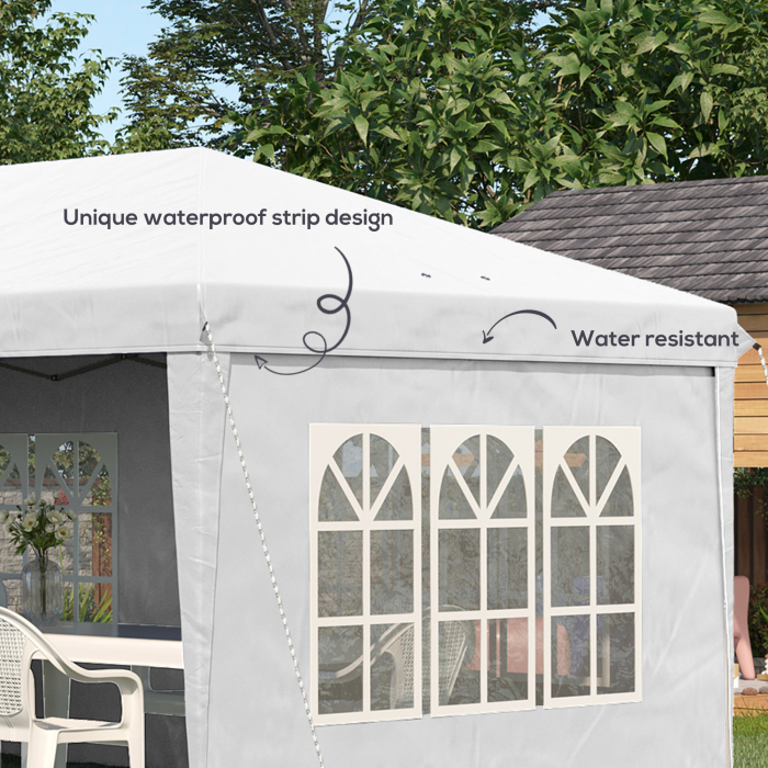 Foisor de gradina  cu ferestre, inaltime reglabila cu pereti detasabili, 585x295x270cm alb [6]