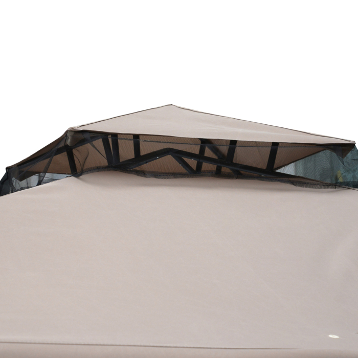  Foisor de Gradina cu Plasa de Tantari din Metal si Poliester 294x294cm [9]