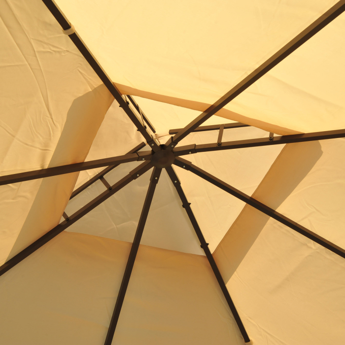  Foisor de Gradina Impermeabil 3 x 3m cu 4 Panouri Laterale Bej [8]