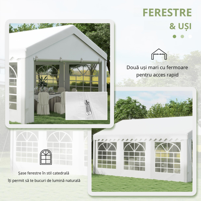  Foisor pentru Exterior, Marchiza pentru Petreceri, Nunta si Cadru din Otel, 6 x 4 m [4]