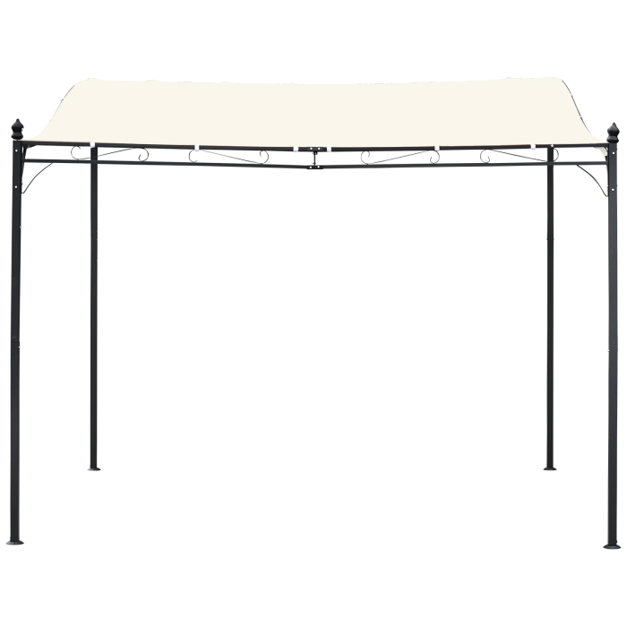  Foisor Perdea Parasolara Cu Prelata in Poliester Impermeabila, Crem, Cadru Gri, 297x297cm [4]
