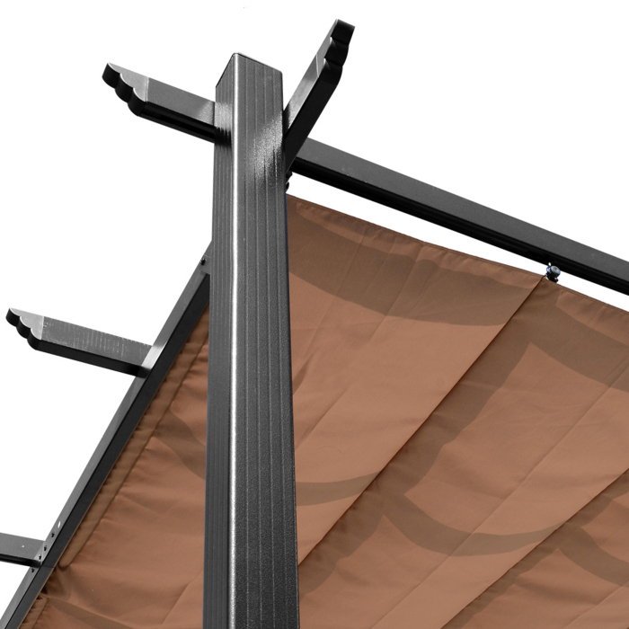  Foisor Pergola de Gradina 3X4m Prelata Culisanta in Poliester Impermeabil si Schelet in Aluminiu [7]