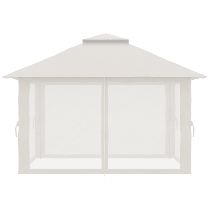  Foisor Pliabil Pop Up 4x4 m cu Inaltime Reglabila pe 3 Nivele, Foisor Exterior cu Plase de tantari, Saci de Nisip, Geanta de Transport, UV50+, pentru Gradina, Camping, Evenimente, Crem [9]