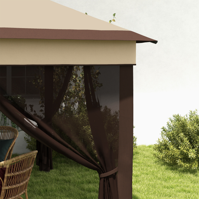  Foisor Pop Up 3 x 3m Cu Plasa, Bej [9]