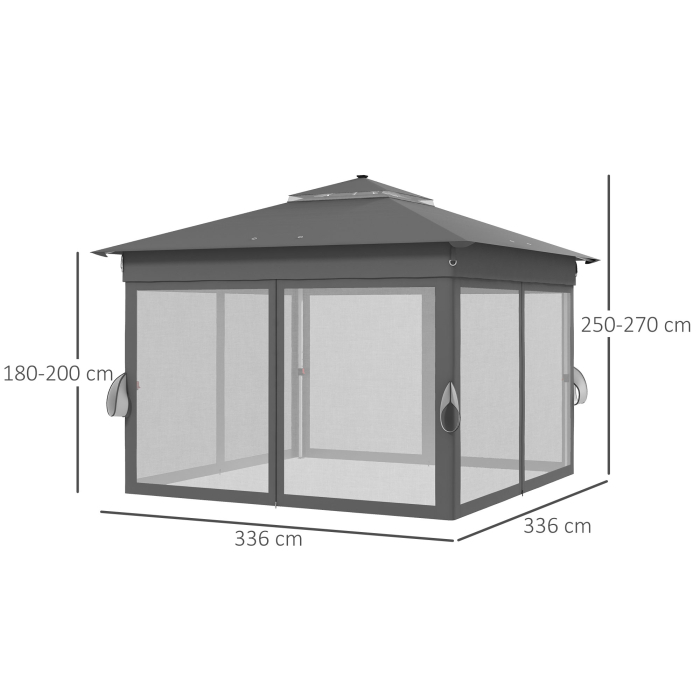  Foisor tip pop-up 3 x 3(m) cu 20 lumini LED, Gri [3]