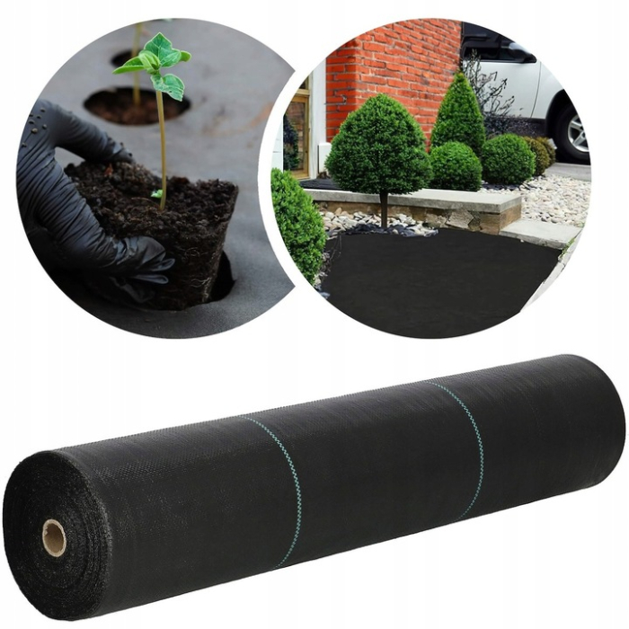 Agrotextil antiburuieni polipropilena 90g/m2 cu protectie UV, mentine umiditatea solului, 100x1.6 m, negru [3]