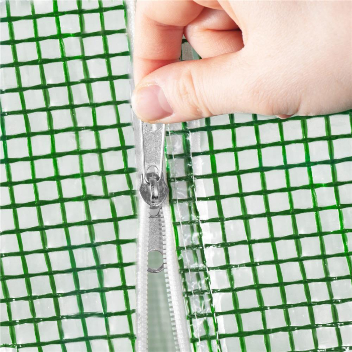 Folie inlocuire sera 200x200x200 cm, PE 140g/m2 cu plasa PP, filtru UV4, 4 ferestre si usa fermoar, verde [10]