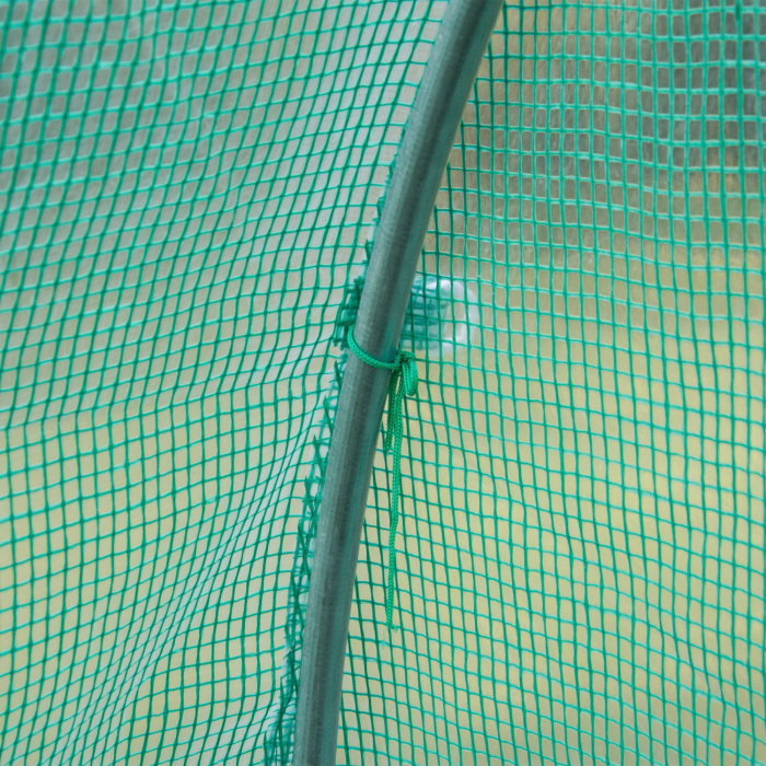  Folie pentru sera din PE cu 6 ferestre, usa rulabila si margini pentru ingropare, 3x2x2 m, verde [7]