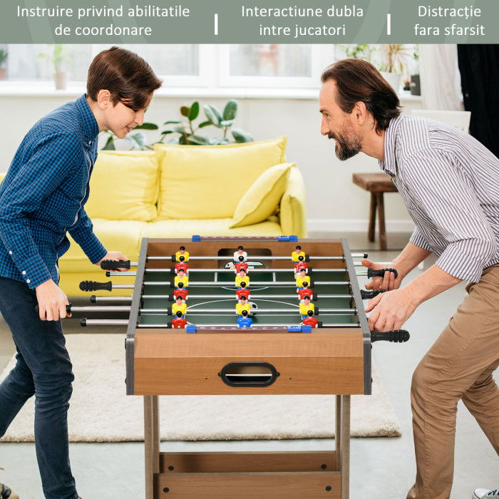  Fotbal- Biliard pliabil compact din lemn cu 18 jucatori, 69x37x70cm [6]