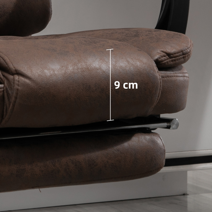  Fotoliu Birou cu Telecomanda si 6 Puncte Masaj, din Microfibra, 65x70x111-119 cm, Maro [9]